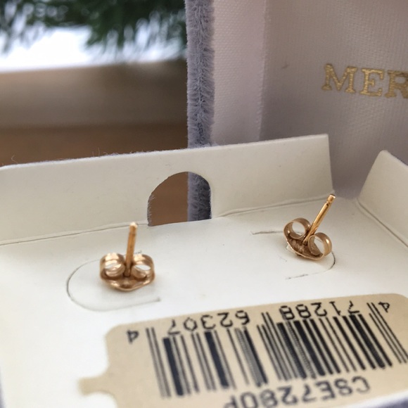 [ VINTAGE Mervyn’s 14KT Gold Opal Stud Earrings ] - Picture 4 of 6